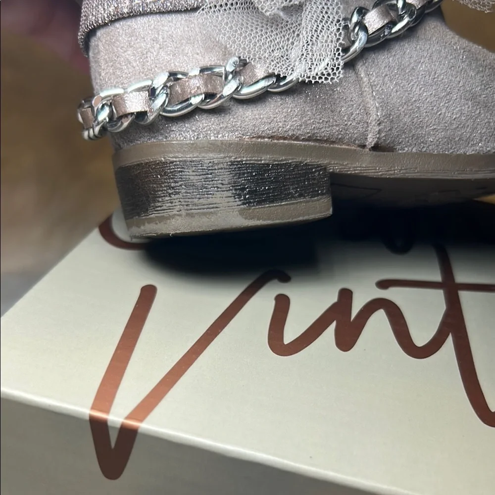 Crown Vintage Sparkling Gray Ankle Boots for toddler girl